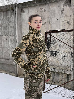 Кофта флісова на блискавці піксель жіноча, фото 3