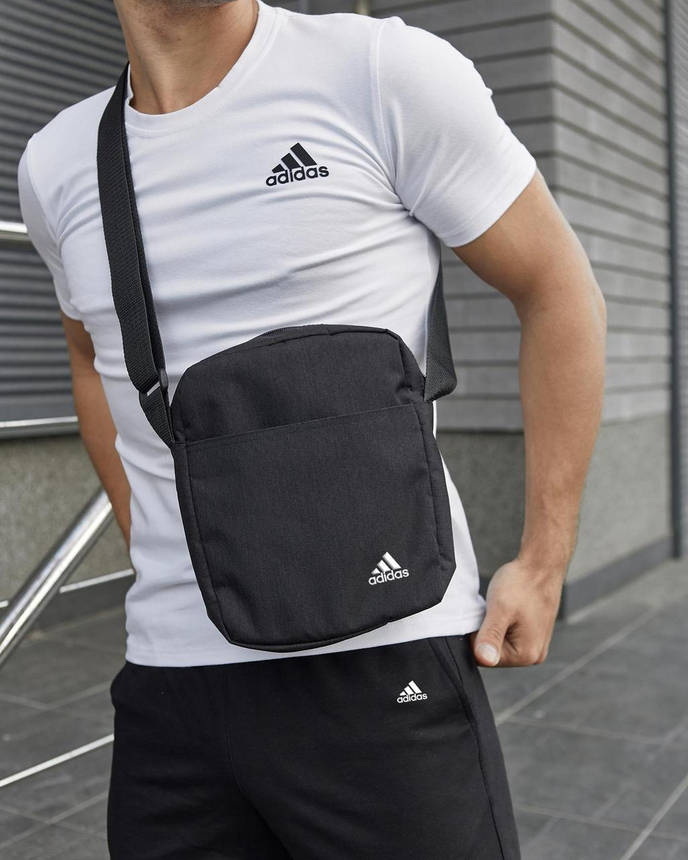 Комплект футболка біла Adidas + Шорти + Барсетка, фото 2