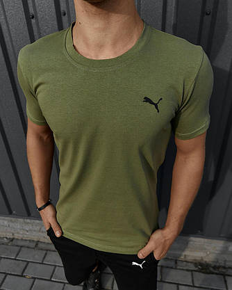 Комплект Puma футболка хакі + шорти, фото 3