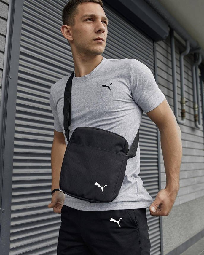 Комплект футболка сіра Puma + Шорти + Барсетка, фото 2