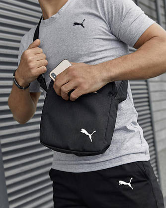 Комплект футболка сіра Puma + Шорти + Барсетка, фото 3