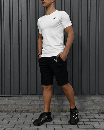 Комплект Puma футболка біла + шорти, фото 2