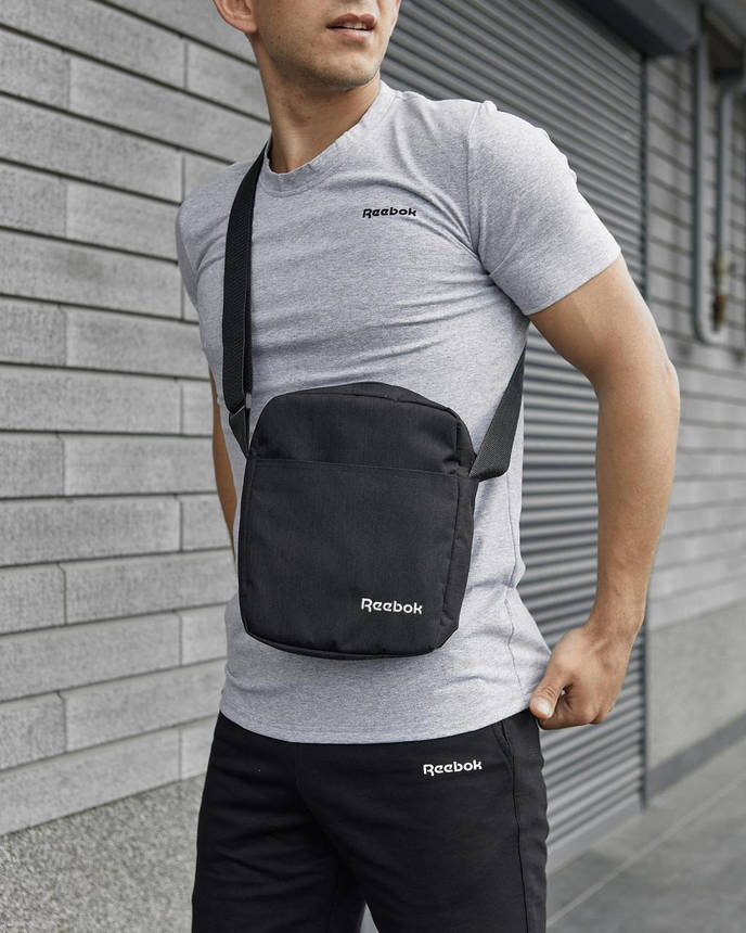 Комплект футболка сіра Reebok + Шорти + Барсетка, фото 2