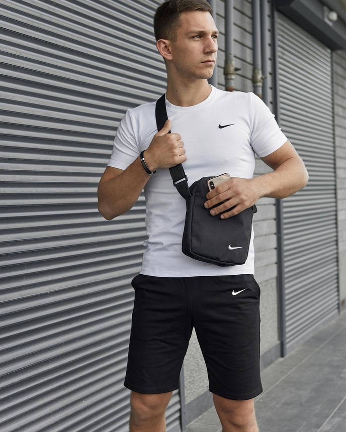Комплект футболка біла Nike+ Шорти + Барсетка, фото 2