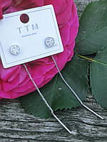 Серьги Xuping гвоздики с висюлькой