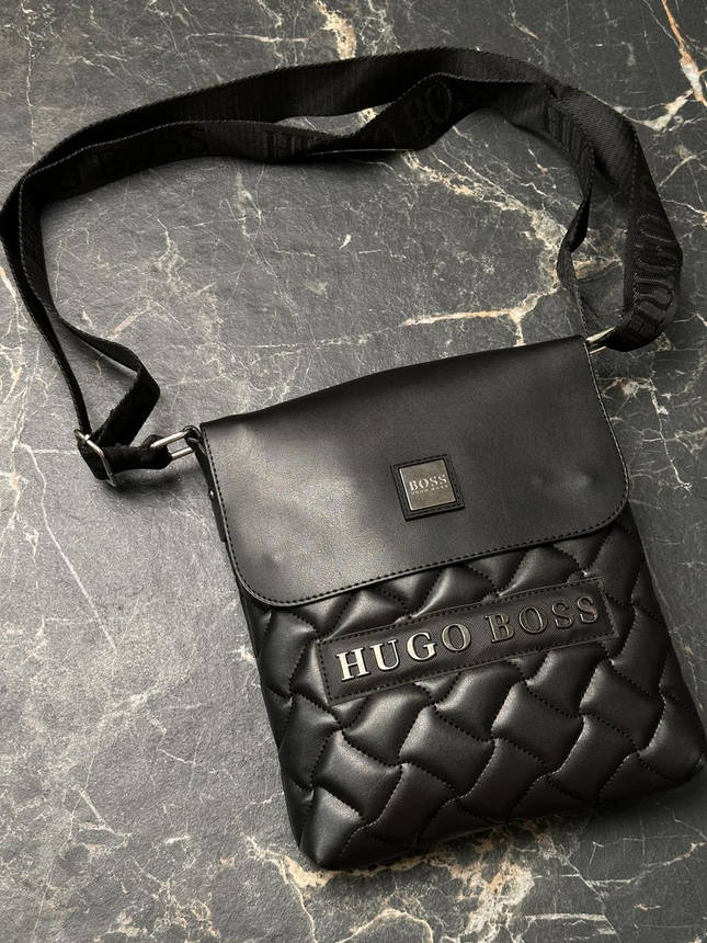 Месенджер шкіряний Hugo Boss чорний, фото 2