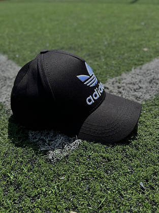 Кепка Adidas чорна з білим лого, фото 3