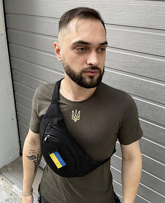 Бананка чорна із липучкою та прапором UA, фото 2