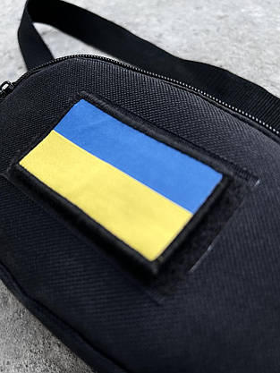 Бананка чорна із липучкою та прапором UA, фото 2