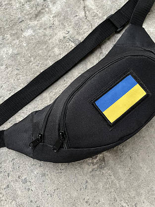Бананка чорна із липучкою та прапором UA, фото 3