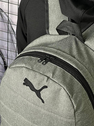 Рюкзак Матрац сірий меланж Puma чорн. лого, фото 2