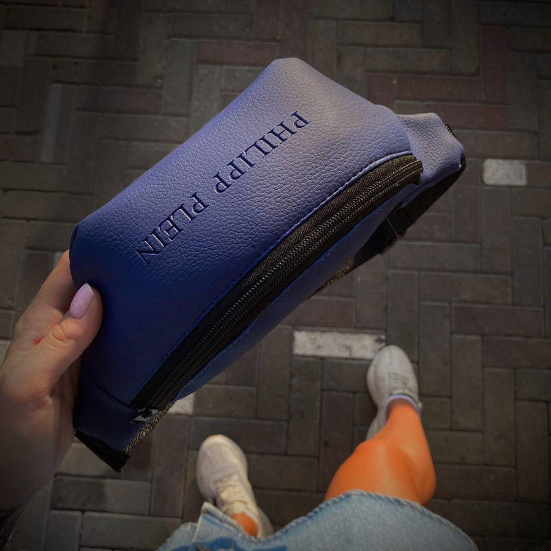 Бананка Philipp Plein синя змійка пластикова, фото 2
