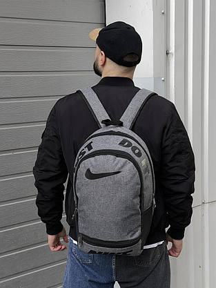 Рюкзак сірий меланж (велике лого) Nike, фото 2