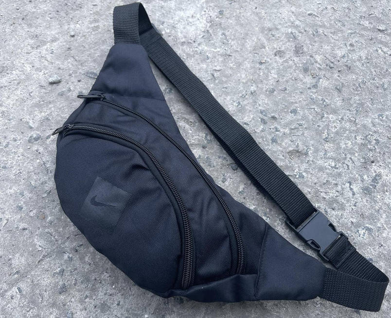 Бананка чорна Nike накатка із чорним квадратом, фото 2