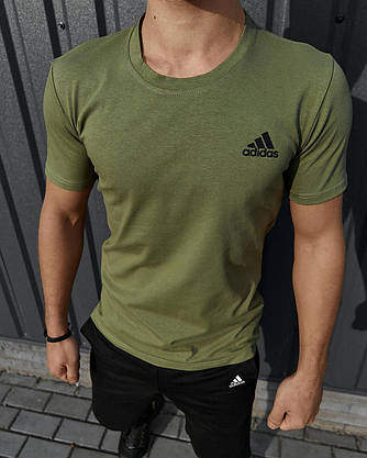 Комплект Adidas футболка хакі + шорти, фото 2