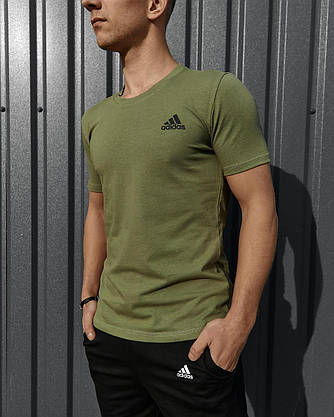 Комплект Adidas футболка хакі + шорти, фото 3
