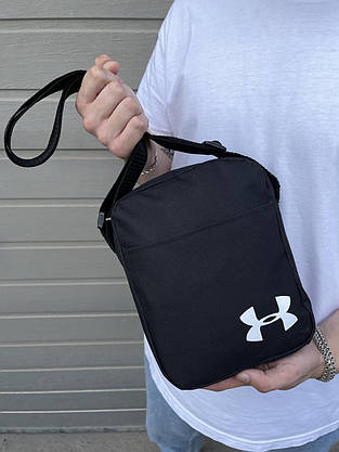 Барсетка чорна Under Armour з білим лого, фото 3
