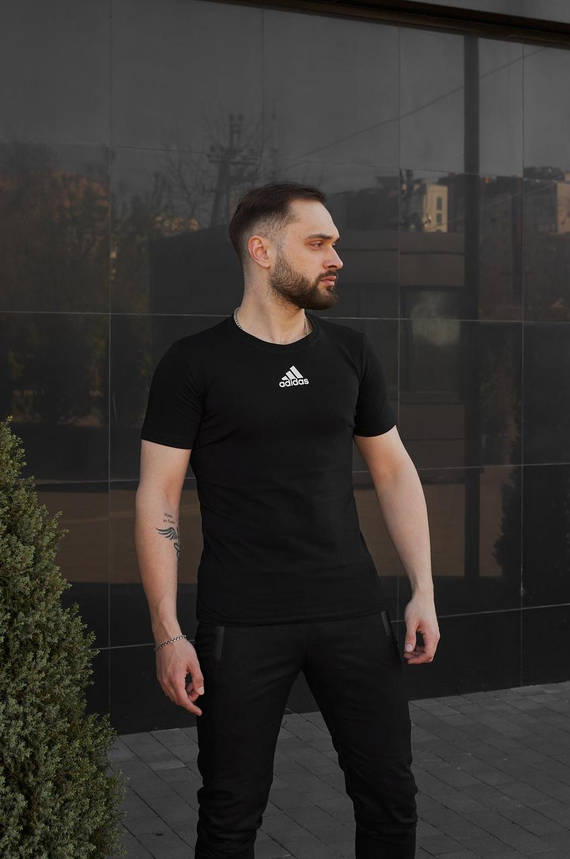 Футболка Adidas чорна (лого центр), фото 2