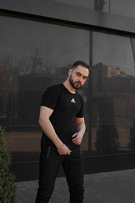 Футболка Adidas чорна (лого центр), фото 2