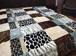 Велюрове двостороннє покривало класу Люкс 200*230/якісне велюрове покривало на велике ліжко