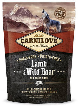 Беззерновий корм для собак усіх порід з ягням та диким кабаном Carnilove Lamb & Wild Boar 1,5 кг