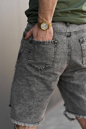 Шорти джинсові світло-сірі, фото 2