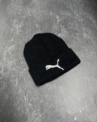 Шапка трикотаж Puma темно-сіра, фото 3