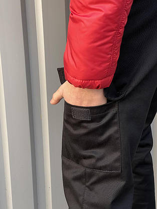 Штани карго на флісі з кишенями Чорні, фото 3