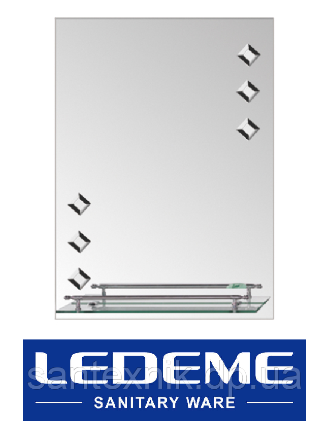 Дзеркало для ванни з полицею Ledeme L655 60х45см