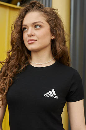 Жіноча футболка Adidas чорна, фото 3