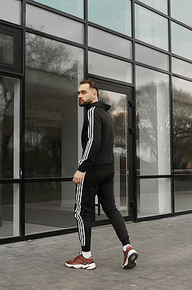 Костюм Adidas чорний + барсетка у подарунок, фото 3