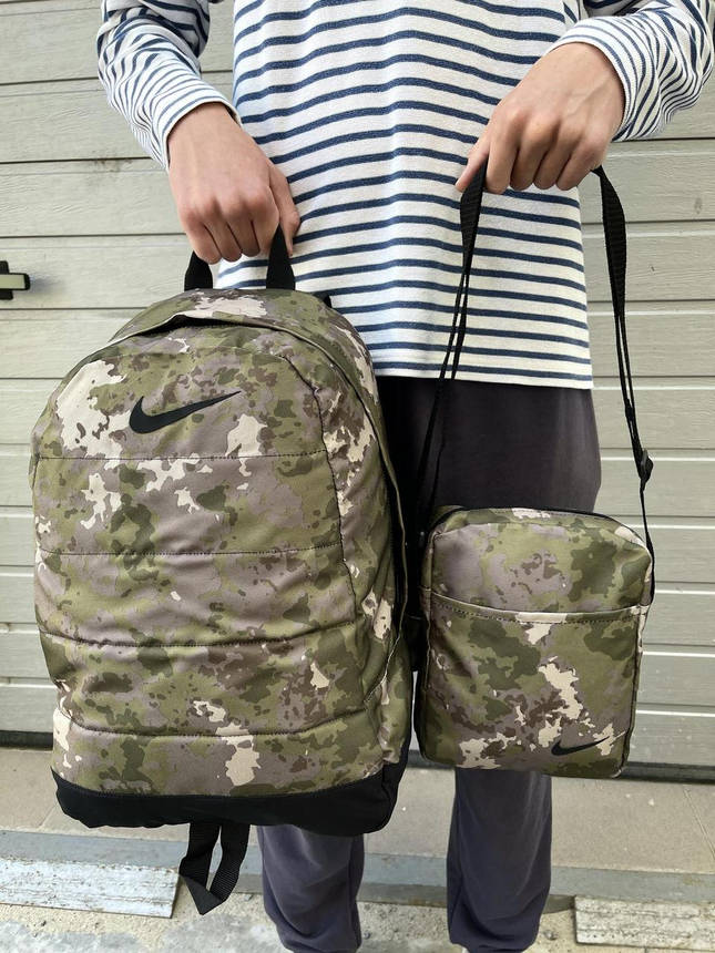 Комплект Nike камуфляж рюкзак матрац + барсетка, фото 2