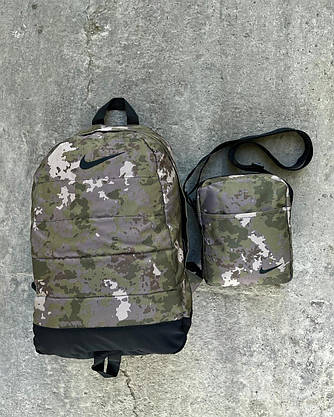 Комплект Nike камуфляж рюкзак матрац + барсетка, фото 3