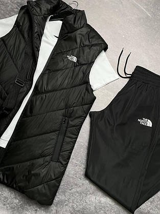 Комплект TNF 'Clip' жилетка чорна + біла футболка та штани president + барсетка у подарунок, фото 3