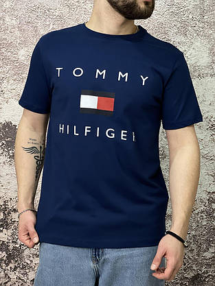Футболка Tommy Hilfiger синя (вел. лого), фото 2