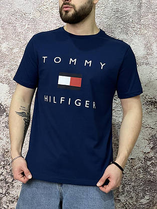 Футболка Tommy Hilfiger синя (вел. лого), фото 3