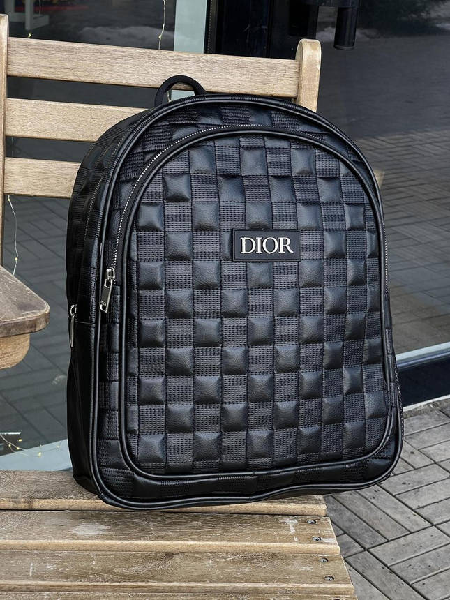 Рюкзак шкіряний чорний Cristian Dior, фото 2