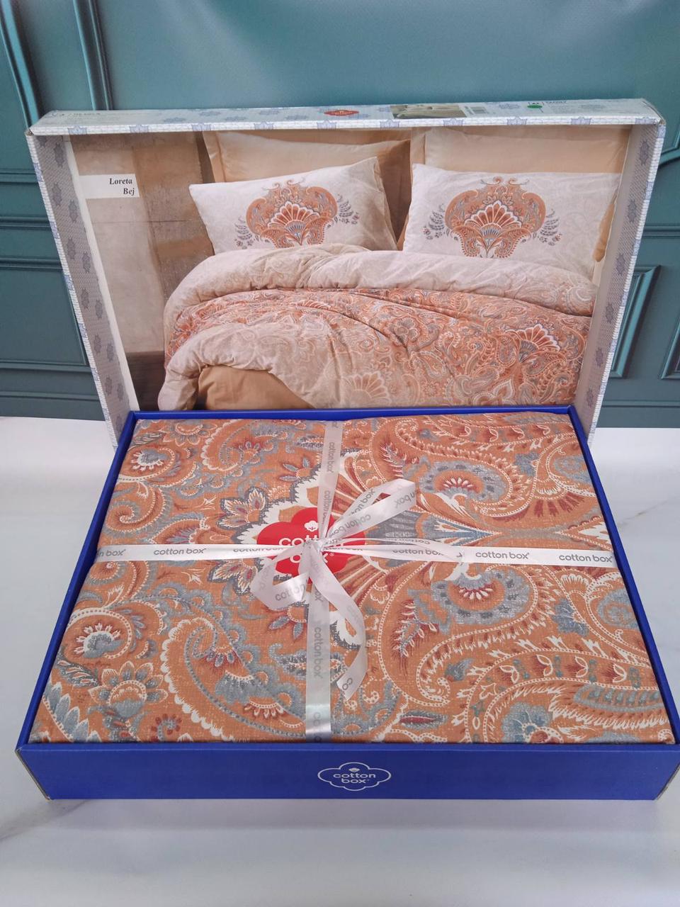 Постільна білизна ранфорс сімейний розмір Cotton box Loreta Bej, фото 1