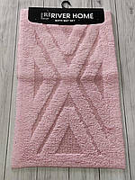 Набор хлопковых ковриков для ванной комнаты 2 предмета River Home Турция розовый 04