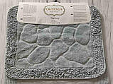 Набір килимків для ванної кімнати Okyanus Турція темно сірий, фото 2
