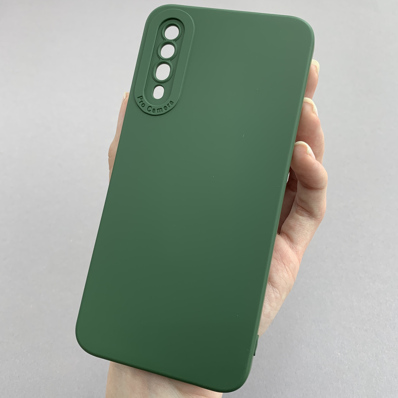 Чохол для Samsung Galaxy А50s силіконовий кейс із захистом камери на телефон самсунг а50с темно-зелений l8o