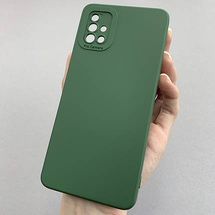 Чохол для Samsung Galaxy A51 силіконовий кейс із захистом камери на телефон самсунг а51 темно-зелений l8o, фото 1