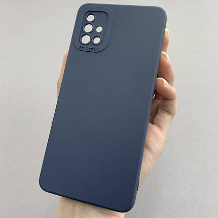Чохол для Samsung Galaxy A51 силіконовий кейс із захистом камери на телефон самсунг а51 темно-синій l8o, фото 1