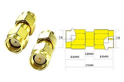 Перехідник SMA Male - RP-SMA Male AMASS прямий - 1 шт.