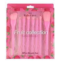 Набор кистей для макияжа Ruby Face Fruit Collection, 8 шт., розовый
