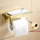 Утримувач туалетного паперу, тримач для паперу з підставкою, гачок для туалетного паперу, фото 2