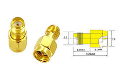 Перехідник SMA Male - SMA Female AMASS прямий - 1 шт.