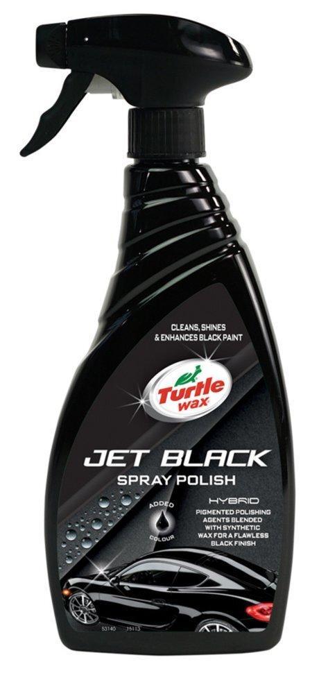 Чорний поліроль з воском Turtle Wax Jet Black Spray Pol / Чорний / приховує подряпини / посилює колір, фото 1