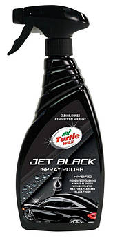 Чорний поліроль з воском Turtle Wax Jet Black Spray Pol / Чорний / приховує подряпини / посилює колір