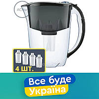 Фільтр-глечик з 4 шт. картриджів для очищення води, Аквафор ІДЕАЛ